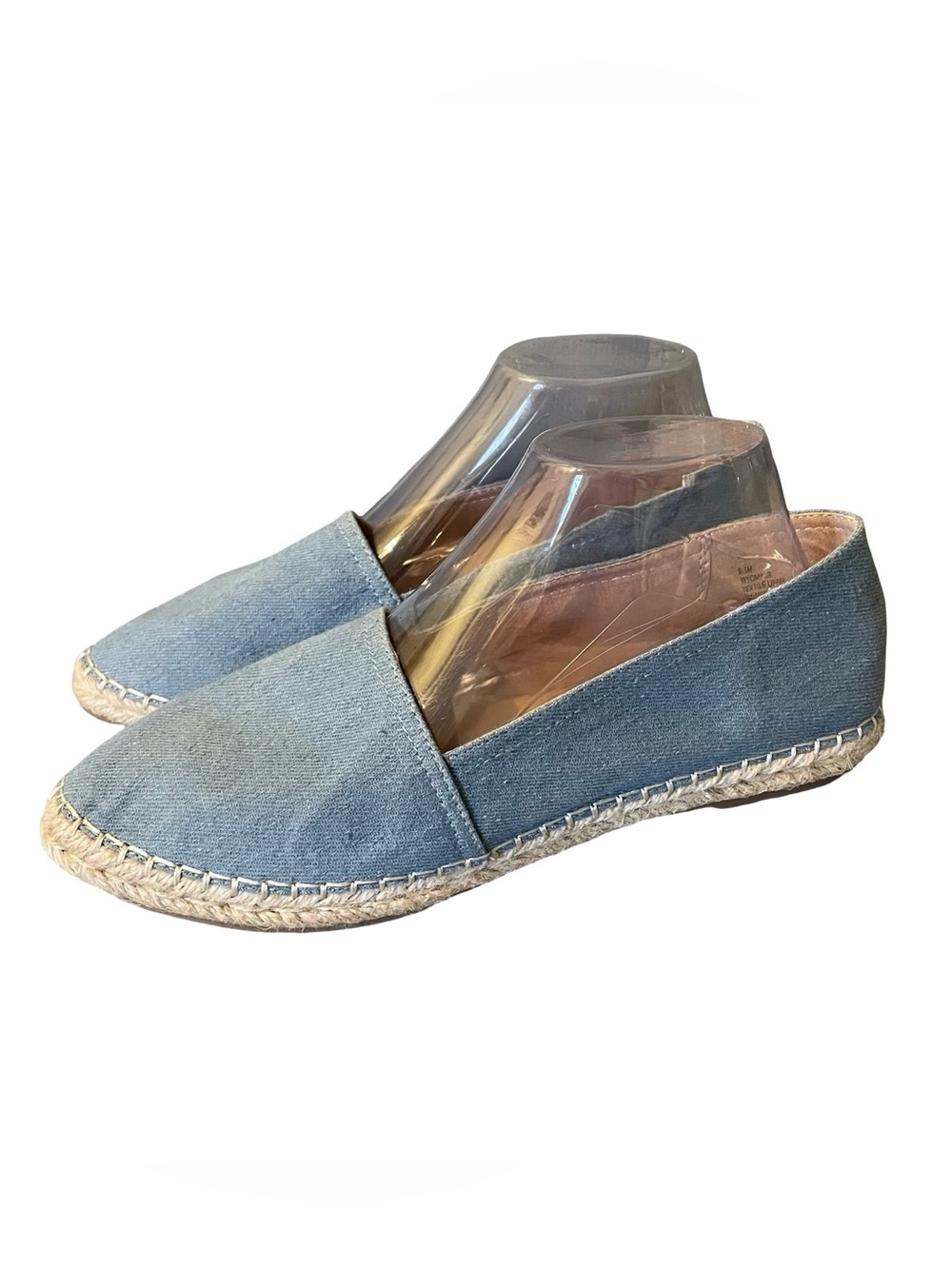 ESPRIT Wyoming Light Blue Chambray Denim Espadrilles Slip-On Shoes Jute Sole 9.5
